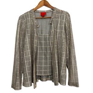 JS Collections Gold Lame Tank and Jacket Set - L